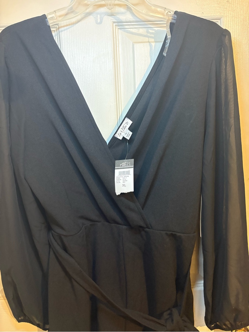 Rue21 Black Chiffon Wrap Top